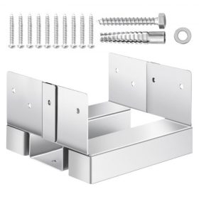   VEVOR 6x6 oszloptalp 10 db, belső méret 5,49x5,57 hüvelyk/139,5x141,5 mm betonoszlop-horgony, nagy teherbírású, horganyzott szénacél oszlopkonzolok 1 hüvelykes távolságtartással, beton pergolákhoz, teraszokhoz