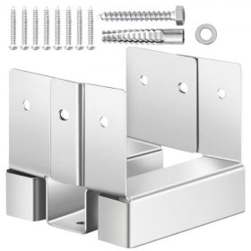   VEVOR 4x4 oszloptalp 10 db, belső méret 3,53x3,56 hüvelyk/89,6x90,5 mm betonoszlop-horgony, nagy teherbírású, horganyzott szénacél oszlopkonzolok 1 hüvelykes távolsággal, beton pergolákhoz, teraszokhoz