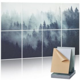   VEVOR 8 darabos művészi akusztikus panelek, 63 x 23,62 x 0,4 hüvelykes hangszigetelő fali lapok, öntapadós dekoratív hangcsillapító és elnyelő táblák otthonra, irodába, stúdióba, játékterembe, színházba, erdőbe