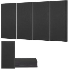   VEVOR 4 db akusztikus panel, 2 hüvelyk vastag, 23,6 x 11,8 hüvelykes üvegszálas hangszigetelő panelek, öntapadós, hangszigetelő fali táblák, stúdiókba, irodákba, házimoziba, tárgyalókba, fekete