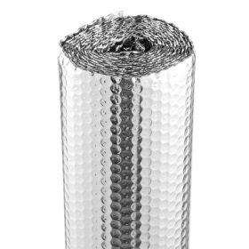   VEVOR dupla fényvisszaverő szigetelő tekercs, légbuborékos fólia sugárzásgátlóval, 3,2 mm 48 hüvelyk x 10 láb, kétoldalas alumínium fólia buborékos hővisszaverő árnyékolás, hőszigetelő tekercs ablakos lakókocsi tetejére