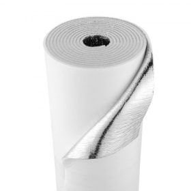   VEVOR fényvisszaverő szigetelő tekercs, 2 autós garázskapu hőszigetelő készlet, 6 mm 5,49 mx 0,61 m, 4 tekercs alumíniumfólia EPE habmaggal, sugárzó gát, fehér PE fólia hővédő garázskapukhoz