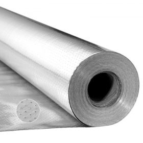   VEVOR dupla fényvisszaverő szigetelő tekercs, perforált szőtt szövet sugárzó gát, 0,15 mm 76,2 m x 1,22 m, kétoldalas alumínium fólia hővisszaverő pajzs, hőszigetelő tekercs ablakos lakókocsi tetejére
