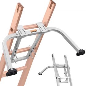   VEVOR létra stabilizátor, nagy teherbírású acél létra tetőhorog, létra stabilizátor szárnyfesztávolsággal/falhosszabbító tartozékkal, stabil létra távtartó karok ereszcsatornához csúszásgátló gumitalpakkal