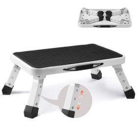   VEVOR fellépőszék, 1 lépcsős, 150 kg-os kapacitás, összecsukható acél lépcsőlétra, 3 állítható magasságú, hordozható kisgyermek lépcsőszékek felnőtteknek, csúszásmentes, masszív lépcsőlétrák irodába, lakókocsikba, háziállatokba, f