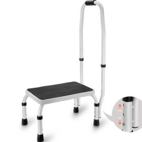   VEVOR fellépőszék, 1 lépcsős, 150 kg-os teherbírású, 3 állítható magasságú, fogantyúval ellátott acél létra, hordozható kisgyermek fellépőszék felnőtteknek, csúszásmentes, masszív fellépők irodába, lakókocsikhoz, háziállatokhoz
