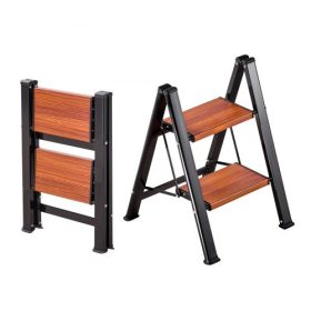   VEVOR 2 lépcsős létra, összecsukható fellépő széles csúszásgátló pedállal és kényelmes fogantyúval, könnyű, 150 kg-os teherbírású, hordozható alumínium növénytartó, többcélú felnőtteknek, otthoni javításhoz, tisztításhoz