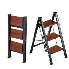   VEVOR 3 lépcsős létra, összecsukható fellépő széles csúszásgátló pedállal és kényelmes fogantyúval, könnyű, 150 kg-os teherbírású, hordozható alumínium növénytartó, többcélú felnőtteknek, otthoni javításhoz, tisztításhoz