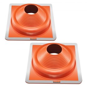   VEVOR 2 db-os tetőcső-villogó csonk, 6-3/4"-14" átmérőjű csőhöz, rugalmas szilikon tetőfedő csővillám, magas hőmérséklet -101℉ és 437℉ között, négyzet alakú fém talp, kéményhez, fatüzelésű kályhához és kültéri szellőzőcsövekhez