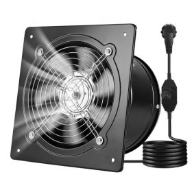   VEVOR 20,3 cm-es elszívó ventilátor, 576 CFM nagy sebességű, fali szellőzőventilátor sebességszabályozással, alacsony fogyasztású, hordozható szellőztető ventilátor padlásra, garázsba, pincébe, műhelybe, konyhába, tyúkólba, fekete