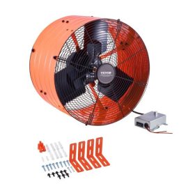   VEVOR oromzatra szerelhető ventilátor, 16 hüvelykes padlásra való elszívó ventilátor állítható termosztáttal és külső hálóval, 2940 CFM házszellőztető akár 4200 négyzetláb hűtésére, csendes szellőzés tetőre, garázsba és üzletbe, é