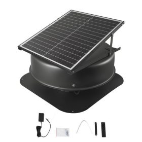   VEVOR tetőtéri elszívó ventilátor, 42 W-os intelligens napelemes tetőszellőztető ventilátor termosztáttal, távirányítóval, 2800 CFM légáramlással, beépített kefe nélküli egyenáramú motorral hűtéshez