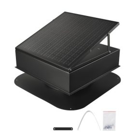   VEVOR tetőtéri elszívó ventilátor, 35 W-os intelligens napelemes tetőszellőztető ventilátor, automatikus hőmérséklet-szabályozás, 2400 CFM légáramlás, beépített kefe nélküli egyenáramú motor hűtéshez és páramentesítéshez, távirány
