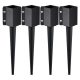 VEVOR kerítésoszlop-horgonyzó tüske, 4 db-os csomag, 24 x 4 x 4 hüvelyk külső átmérőjű (belső átmérő 3,5 x 3,5 hüvelyk), fém fekete porszórt oszlopkaró talajra, postaláda terasz kerti korláthoz
