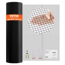   VEVOR hardverszövet, 48" x 100" horganyzott drótháló tekercs, 19-es csirke drótkerítés tekercs, vinil bevonatú fém drótháló csirkefogó korláthoz, nyúlkígyós kerítések, baromfitartók