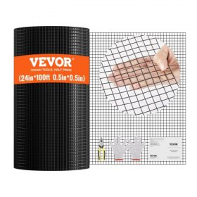   VEVOR fémszövet, 24'' x 100' horganyzott drótháló tekercs, 19-es méretű csirkeháló tekercs, vinil bevonatú fém drótháló tyúkól elválasztóhoz, nyúl-kígyó kerítésekhez, baromfiólakhoz