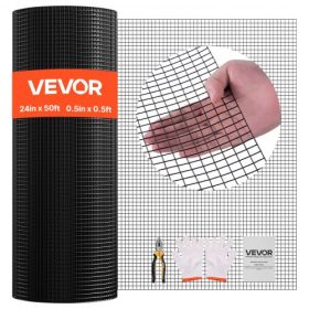   VEVOR drótháló 61 cm x 15,2 m, 1/2 hüvelykes, 19-es méretű horganyzott drótháló tekercsben, időjárásálló vinilbevonatú csirkedrótkerítés, nagy teherbírású hegesztett kerti növénykerítés nyúlketrecekhez, kígyókertekhez