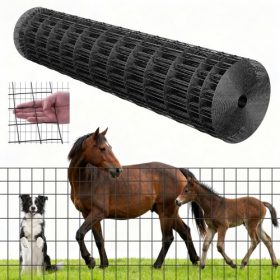   VEVOR farmkerítés, 122 cm x 15,2 m, 2 x 4 hüvelykes hálószemű, 14-es méretű horganyzott acéldrótkerítés szarvasmarhák, sertések és juhok számára, strapabíró, vinilbevonatú állatkerítés állattartási helyekre, ketreces drótkerítés,
