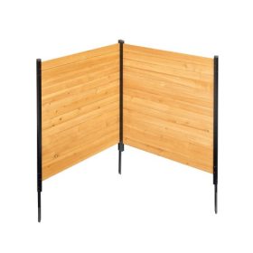   VEVOR fa adatvédelmi kerítés, 96 cm széles x 107 cm hosszú, 2 paneles tömör légkondicionáló kerítés, medencefelszerelés-burkolat fém karókkal, egyszerű barkácsolás, kültéri szemeteskuka-elrejtés kerti dekorációhoz