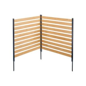   VEVOR fa adatvédelmi kerítés, 96 cm széles x 107 cm hosszú, 2 paneles léces légkondicionáló kerítés, medencefelszerelés-burkolat fém karókkal, egyszerű barkácsolás, kültéri szemeteskuka-elrejtés kerti dekorációhoz