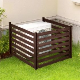   VEVOR fa betekintést gátló kerítés, 1230 x 945 mm klímaberendezéshez, 3 paneles tömör kültéri fa betekintést gátló paraván fém karókkal, acélváz, szemeteskuka-elrejtésű kerítés, alkalmas kertbe, medencébe