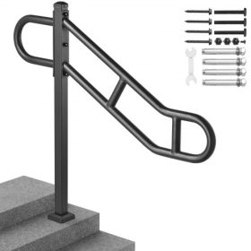   VEVOR egyoszlopos korlát kültéri használatra, 1-3 lépcsőfok, 102,9 cm, lépcsőkorlát, padlóra szerelhető
