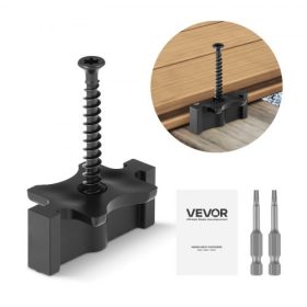   VEVOR 90 db-os rejtett teraszrögzítők kompozit teraszburkolathoz, univerzális kompozit T-kapcsok és műanyag rejtett rögzítők fémcsavarokkal, polipropilén PP kapcsok 6,5 mm-es résekkel működnek, fekete