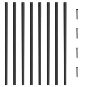   VEVOR lépcsőház fém korlátoszlopok, 38'' x 1'' lapos alumíniumötvözetből készült dekoratív korlátoszlop orsók, 72 db-os fedélzeti korlátoszlop csavarokkal, klasszikus üreges fedélzeti korlát szatén fekete porbevonattal verandára