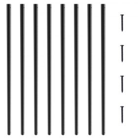   VEVOR lépcsőház fém korlátoszlopok, 3/4'' kerek x 32'' hosszú alumínium dekoratív korlátoszlop orsók, 101 db-os fedélzeti korlátoszlop csavarokkal, klasszikus üreges fedélzeti korlát szatén fekete porbevonattal verandára