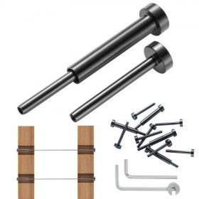   VEVOR 30 db-os láthatatlan kábelkorlát készlet, T316 rozsdamentes acél 3,2 mm-es láthatatlan vevő és hajlított csapvég kábelkorláthoz, 3,2 mm-es hajlított feszítő fa/fém oszlophoz, kábelkorlát szerelvények, fekete