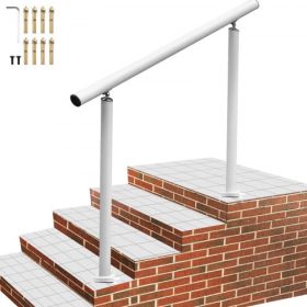   VEVOR korlát kültéri lépcsőhöz, 4 láb, 34 hüvelykes kültéri korlát, fehér kültéri lépcsőkorlát, 0 és 60 fok között állítható, korlát lépcsőhöz, kültéri fehér alumínium lépcsőkorlát kertbe