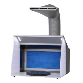   VEVOR Airbrush festőfülke, hordozható hobbi airbrush festőfülke készlet 4 LED lámpával, nagy teljesítményű kettős elszívó ventilátorokkal, forgótányérral és 6 láb hosszú hosszabbító tömlővel, modellek, művészetek, kézművesség, süt