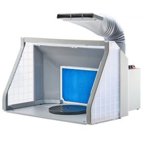   VEVOR Airbrush szórófülke, kettős ventilátoros hordozható hobbi airbrush festőfülke készlet LED-es lámpákkal és kipufogó hosszabbító tömlővel, airbrush festőfülke modellek, művészetek, kézművesség, sütemények festésére