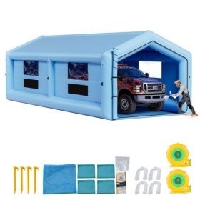   VEVOR felfújható festőfülke, 12 x 5 x 4 m, Felfújható festőfülke 950 W + 1100 W-os fúvókkal és légszűrő rendszerrel, Háromszög alakú tetővel, Autók, teherautók, nagyméretű bútorok és autóipari lemezek festésére