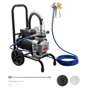   VEVOR membrános levegő nélküli festékszóró, 1800 W-os hatékony kocsis levegő nélküli festékszóró, 3300 psi magasnyomású, hosszabbító rúddal, tisztítótűvel és kefével, otthoni beltéri és kültéri festékszóráshoz
