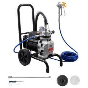   VEVOR membrános levegő nélküli festékszóró, 1100 W-os hatékony kocsis levegő nélküli festékszóró, 2200 psi magasnyomású, hosszabbító rúddal, tisztítótűvel és kefével, otthoni beltéri és kültéri festékszóráshoz