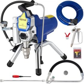  VEVOR 2200 W-os légmentes falfestő pisztoly, 220 V-os légmentes szórópisztoly 5 m-es nagynyomású csővel, nagynyomású 3000 psi falfestő pisztoly, légmentes festékszóró, kefe nélküli motorral