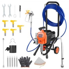   VEVOR álló légmentes festékszóró, 1500 W, 3300 PSI nagynyomású légmentes festékszóró kocsival, tisztítókefével, tömlővel, hosszabbító rúddal, fúvókákkal, elektromos festékszóró gép nagy lakásokhoz, épületekhez