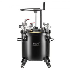   VEVOR szórófesték nyomótartály, 20 literes/5 gallonos nyomótartály, 70 psi állítható nyomás, acél nyomótartály görgőkkel és szivárgásjavító tömítőanyaggal, lakberendezési és ipari festéshez