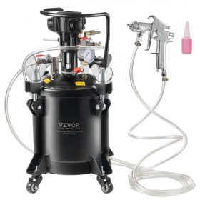   VEVOR szórófesték nyomótartály, 10 l/2,5 gallon teljesen automatikus keverőnyomásos tartály, 70 psi állítható nyomás, nyomótartály festéktartály szórópisztollyal és tömlőkkel, lakberendezési és ipari festéshez