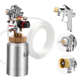   VEVOR festékszóró nyomótartály, 2 literes nyomótartályos festékszóró, φ1,8 mm + φ3 mm, két szórópisztoly, központi pneumatikus szórópisztoly két 3 m-es tömlővel bútorokhoz, autóhoz, 3 állítható vezérlővel