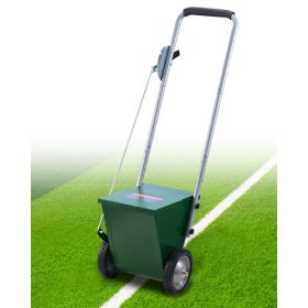   VEVOR szárazvonal-jelölő, 2 kerékkel, 2 vagy 4 hüvelykes vonallal, szárazvonal-krétázó, állítható vonaljelölő, gumibevonatú fogantyúval, 25 font nagy porkapacitás, baseball és softball pályára, zöld