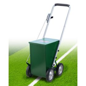   VEVOR szárazvonal-jelölő, 4 kerékkel, 2 vagy 4 hüvelykes vonalakkal, szárazvonal-krétázó, állítható vonaljelölő, gumibeállító fogantyúval, 50 font nagy porkapacitás, baseball és softball pályára, zöld
