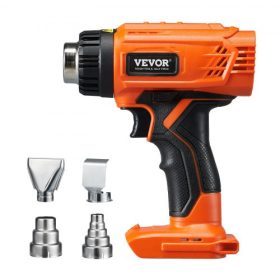   VEVOR akkus hőlégfúvó, hőlégfúvó, DEWALT 20 V-os lítium akkumulátorokkal kompatibilis, max. 1022 ℉-os hőzsugorító pisztoly LED-es lámpával, 6 hőmérséklet- és 4 fúvókával, ideális zsugorcsövekhez, PVC csomagoláshoz, festék eltávolí