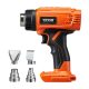 VEVOR akkus hőlégfúvó, hőlégfúvó, DEWALT 20 V-os lítium elemekkel kompatibilis, LCD kijelzős zsugorítópisztoly LED-es lámpával, többszintű hőmérséklet-beállítással és 4 fúvókával, ideális zsugorcsövekhez, PVC csomagoláshoz, kézműv