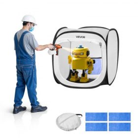   VEVOR hordozható festőfülke sátor, 405 x 405 x 430 mm-es felugró hordozható szórófesték sátor hálós ajtóval, szórófesték sátrak kis modellekhez, szobrokhoz, képkeretekhez, felugró kialakítás, vízálló