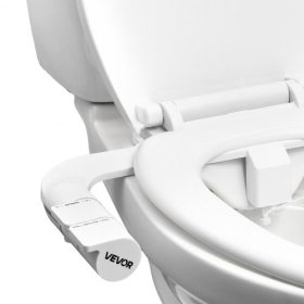   VEVOR bidé tartozék WC-hez, öntisztító bidé WC-ülőke tartozék - kettős behúzható fúvókák, állítható víznyomás, könnyen felszerelhető hidegvizes permetező hátsó női mosáshoz, fehér