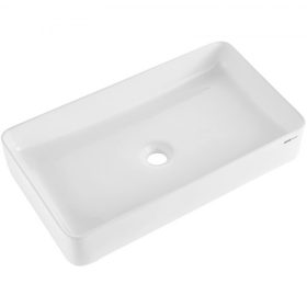   VEVOR téglalap alakú, üst alakú mosogató, 24" x 13,8"-os fürdőszobai üst alakú mosogató pulton, fehér kerámia fürdőszobai mosogatók a pult felett, modern stílusú, világos és elegáns, jól becsomagolt fürdőszobába, szállodába, WC-be
