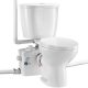 VEVOR aprító WC-rendszer nagy teljesítményű 800 W-os aprítószivattyúval, hátsó kiürítésű és felfelé öblítésű WC-vel a pincébe, kettős öblítésű vízelvezetővel, aprító WC-rendszer készlet 4 bemenettel, helytakarékos
