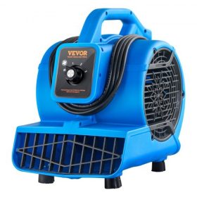   VEVOR padlófúvó, 1360 RPM 600 CFM, légmozgató szárításhoz és hűtéshez, hordozható szőnyegszárító ventilátor 4 fújási szöggel, 3 sebességfokozat beállítással, takarítási, otthoni, vízvezeték-szerelési és kereskedelmi használatra
